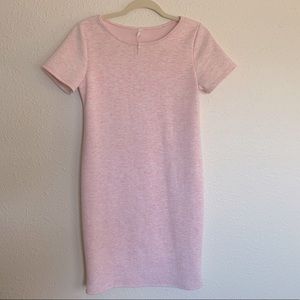PinkBlush Pink Heathered Short Sleeve Fitted Maternity Dress